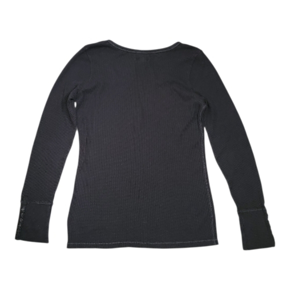 American Eagle Black Ribbed Long Sleeve Tee - Picture 5 of 5